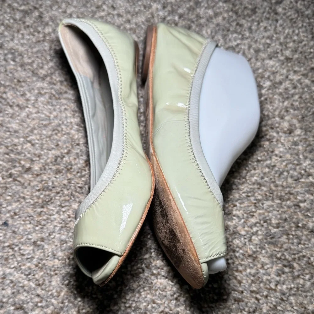 Tory Burch Mint Julip Cream Ballet Open Toe Flats- Size 6.5